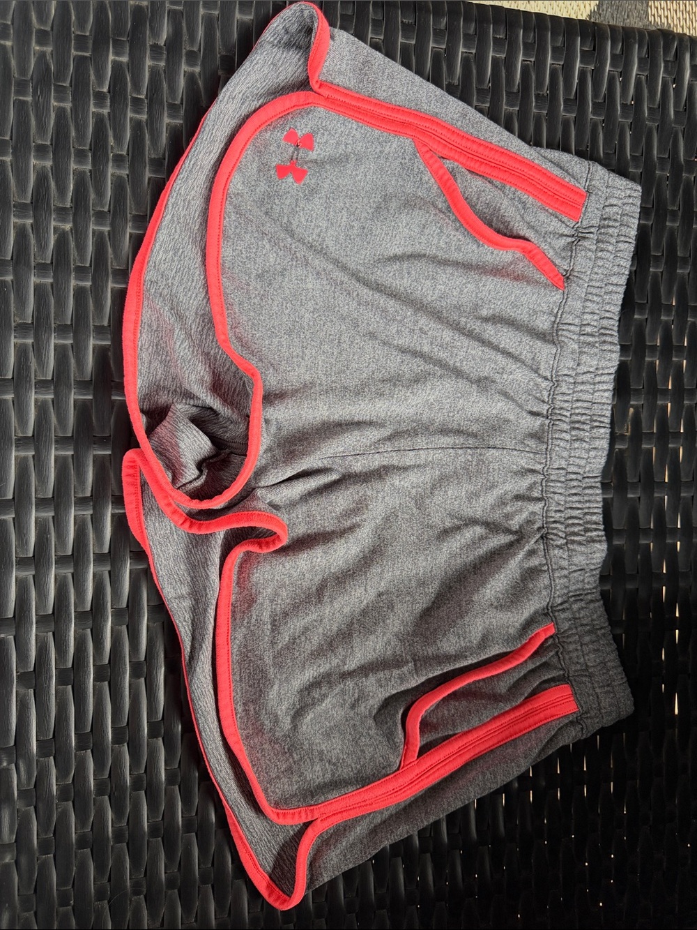 Under Armour Women’s Gray Athletic Shorts with Pink Trim